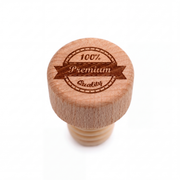 Holzgriffkorken 19 mm graviert – 100% Premium Quality – Produktansicht auf Weiß