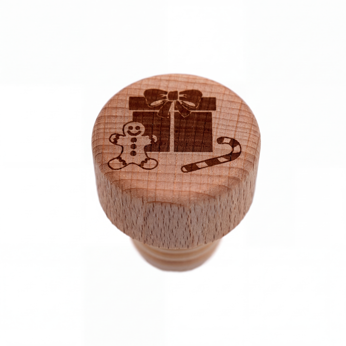 Holzgriffkorken 19 mm graviert – Geschenk – Produktansicht auf Weiß