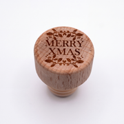 Holzgriffkorken 19 mm graviert – Merry Xmas – Produktansicht auf Weiß