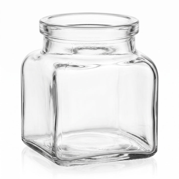 120 ml Korkenglas Eckig Flach (ohne Verschluss) – Produktansicht auf neutralem Hintergrund