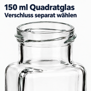 150 ml Einmachglas Eckig – Glas- und Materialansicht