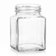 314 ml Einmachglas Quadrat (ohne Verschluss) – Produktansicht auf Weiß