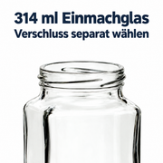 314 ml Einmachglas Quadrat (ohne Verschluss) – Produktinformation