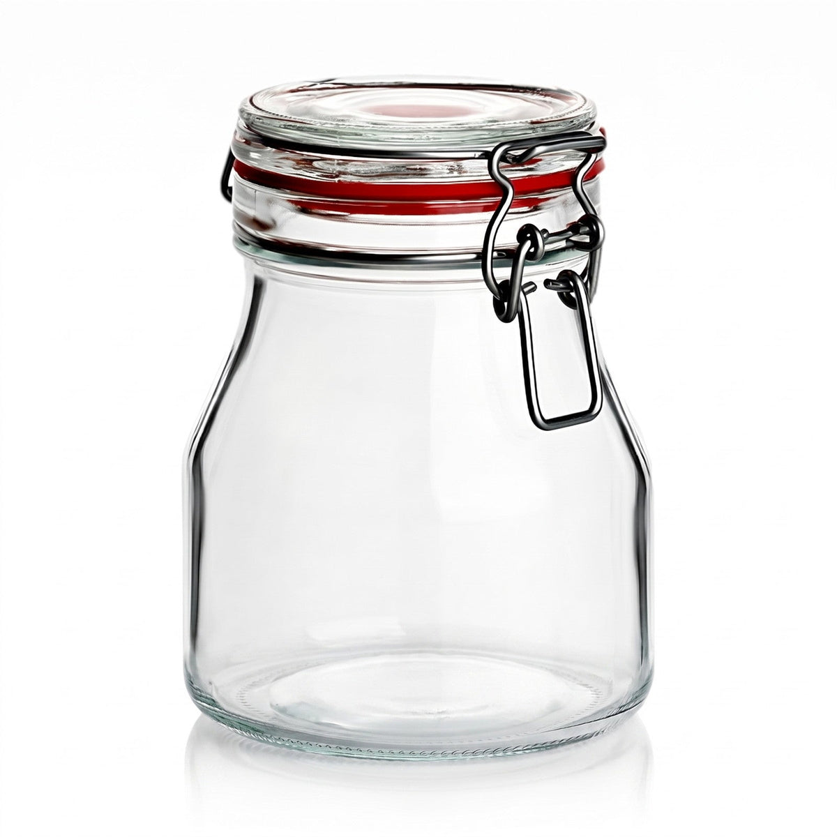 750 ml Bügelglas Rund – leere Produktansicht auf Weiß