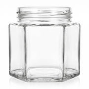 332 ml Einmachglas Hexagon (ohne Verschluss) – Produktansicht auf Weiß