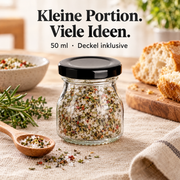 50 ml Einmachglas rund mit Verschluss Schwarz – Füllidee