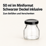 50 ml Einmachglas rund mit Verschluss Schwarz – Volumen und Lieferumfang