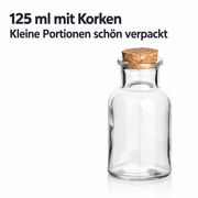 125 ml Korkenglas rund aus Klarglas mit Korken – Detail