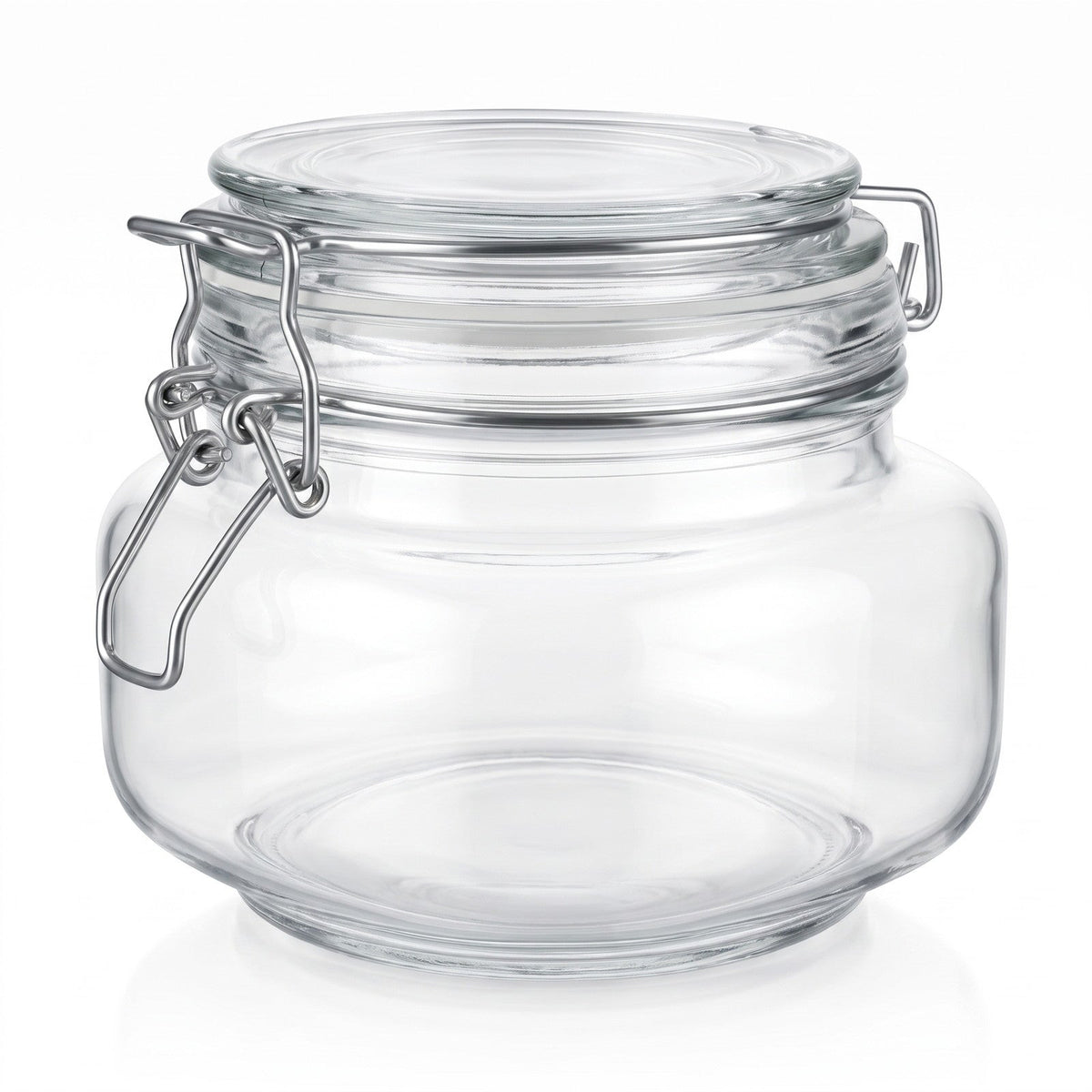 500 ml Bügelglas Eckig – leere Produktansicht auf Weiß