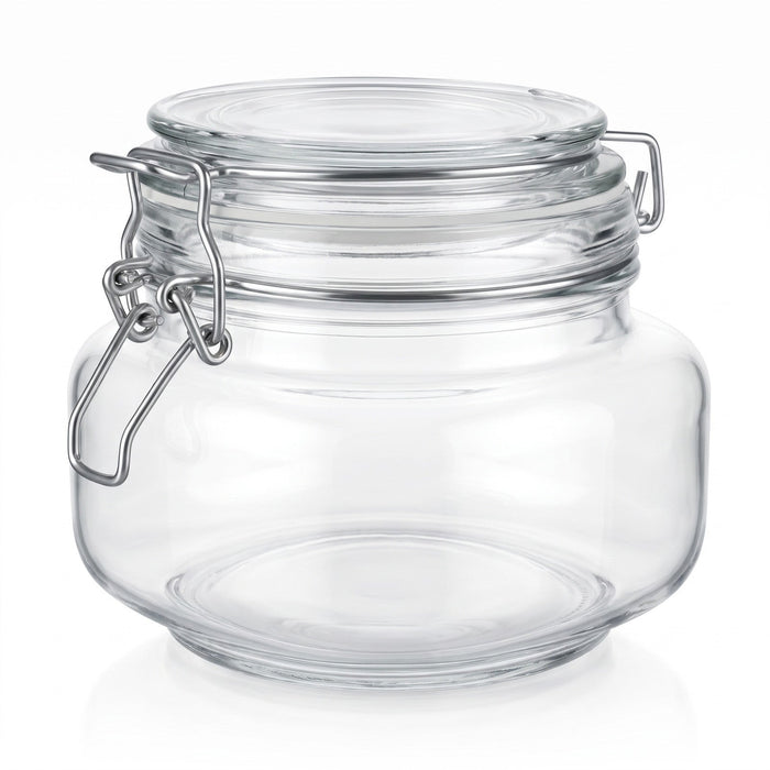 500 ml Bügelglas Eckig – leere Produktansicht auf Weiß