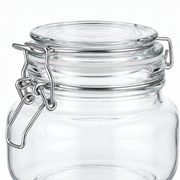500 ml Bügelglas Eckig – Glas- und Materialansicht