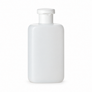 200 ml HDPE-Quetschflasche mit weißem Klappverschluss auf Weiß