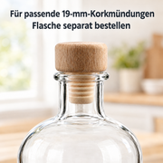 Holzgriffkorken 19 mm – passende 19-mm-Korkmündung; Flasche separat
