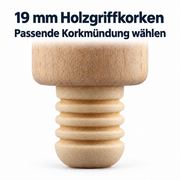 Holzgriffkorken 19 mm – 19 mm Korkenkörper