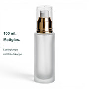 100 ml Lotionflasche Matt Glas mit Lotionpumpe – Volumen und Lieferumfang