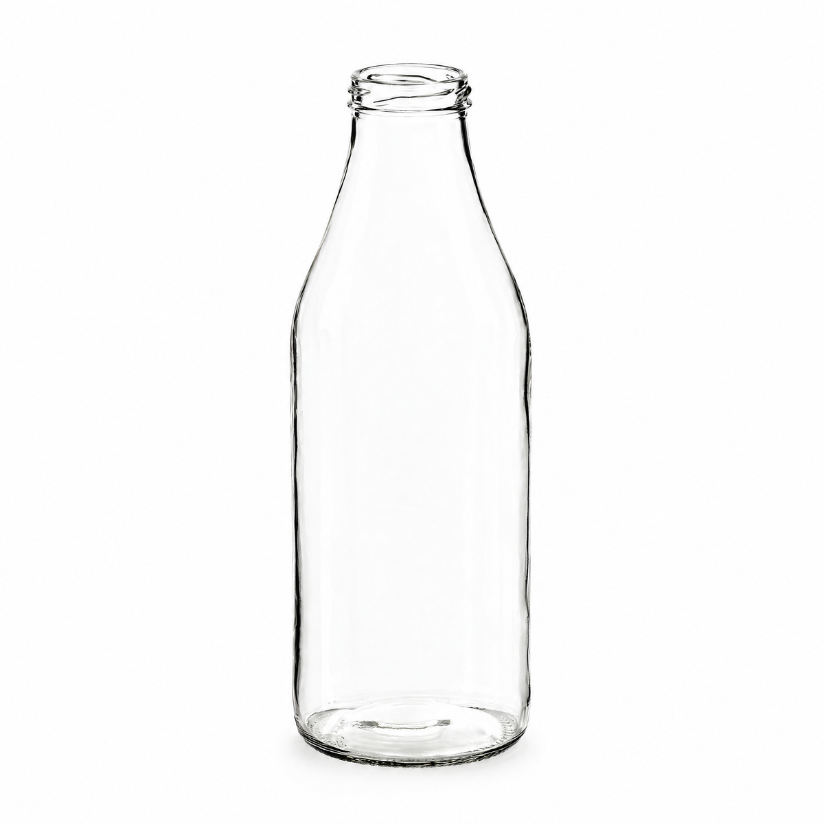 1000 ml Saftflasche – leere Flasche auf Weiß, Verschluss separat