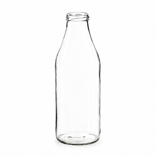 1000 ml Saftflasche – leere Flasche auf Weiß, Verschluss separat