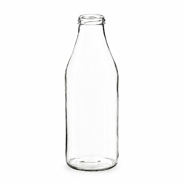 1000 ml Saftflasche – leere Flasche auf Weiß, Verschluss separat
