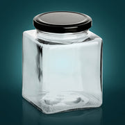 500 ml Einmachglas Quadrat mit Schraubdeckel Schwarz – Materialansicht