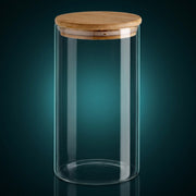 1400 ml Borosilikatglas Rund mit Bambusdeckel – Materialansicht