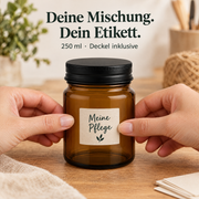 250 ml Cremetiegel Braun mit Deckel Schwarz – Beschriften