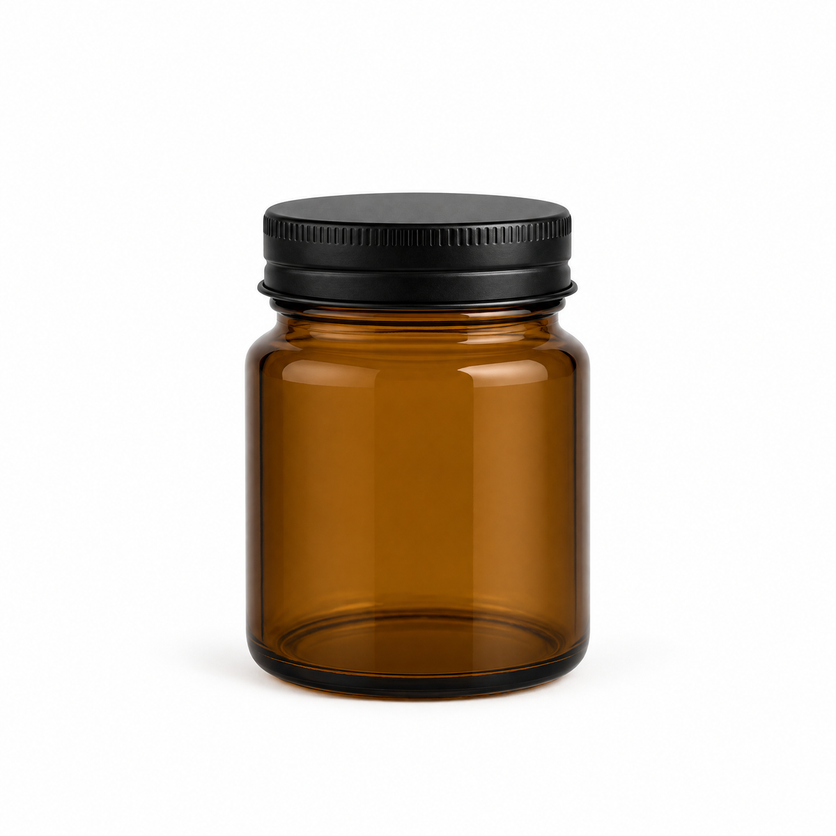 250 ml Cremetiegel Braun mit Deckel Schwarz – leere Produktansicht mit enthaltenem Deckel