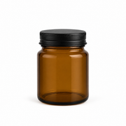 250 ml Cremetiegel Braun mit Deckel Schwarz – leere Produktansicht mit enthaltenem Deckel
