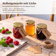 Selbstgemachtes in kleinen Helix-Gläsern verschenken – Deckelfarbe Gold