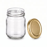 Einzelansicht: klares Helix-Glas 125 ml und TO53-Deckel – Deckelfarbe Gold