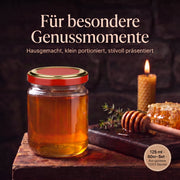 Genussmoment mit einem gefüllten Helix-Glas 125 ml – Deckelfarbe Rot-Gold