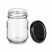 Einzelansicht: klares Helix-Glas 125 ml und TO53-Deckel – Deckelfarbe Schwarz
