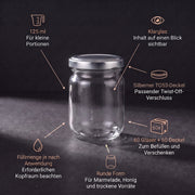 Form und Eigenschaften des Helix-Glases 125 ml – Deckelfarbe Silber
