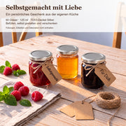 Selbstgemachtes in kleinen Helix-Gläsern verschenken – Deckelfarbe Silber