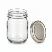 Einzelansicht: klares Helix-Glas 125 ml und TO53-Deckel – Deckelfarbe Silber