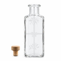 100 ml Apotheker-Quadratflasche mit matter Weihnachts-Glasgravur und Holzgriffkorken
