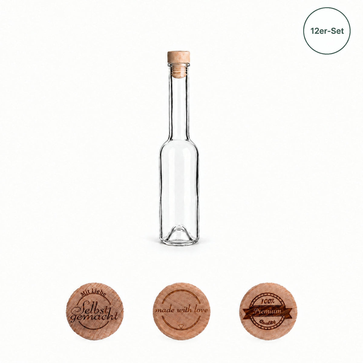 Sinfonie 200 ml mit gravierten Holzgriffen – Zwölfer-Set