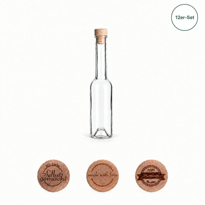 Sinfonie 200 ml mit gravierten Holzgriffen – Zwölfer-Set