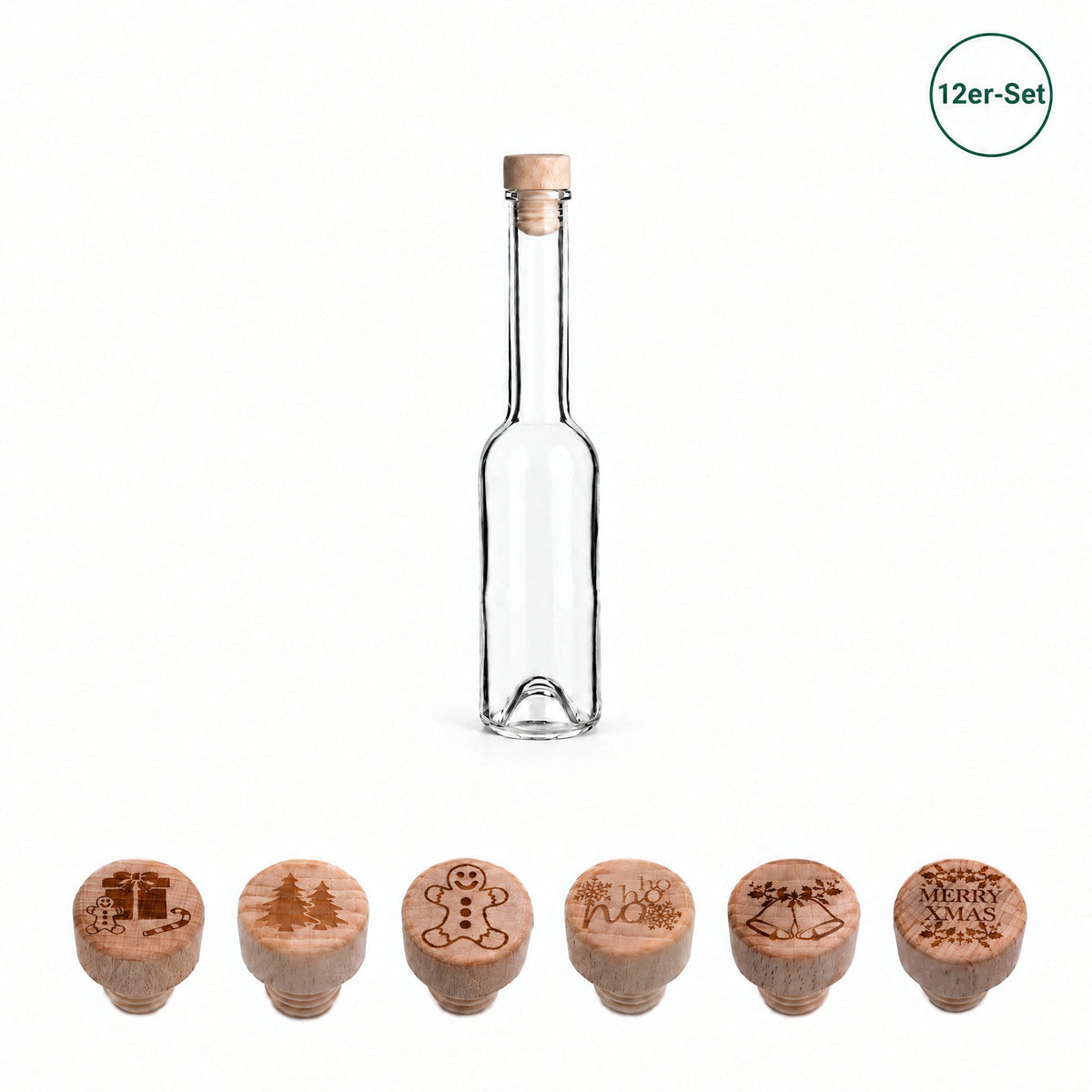 Sinfonie 200 ml mit gravierten Holzgriffen – Zwölfer-Set