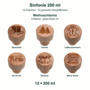 Sinfonie 200 ml mit gravierten Holzgriffen – Zwölfer-Set