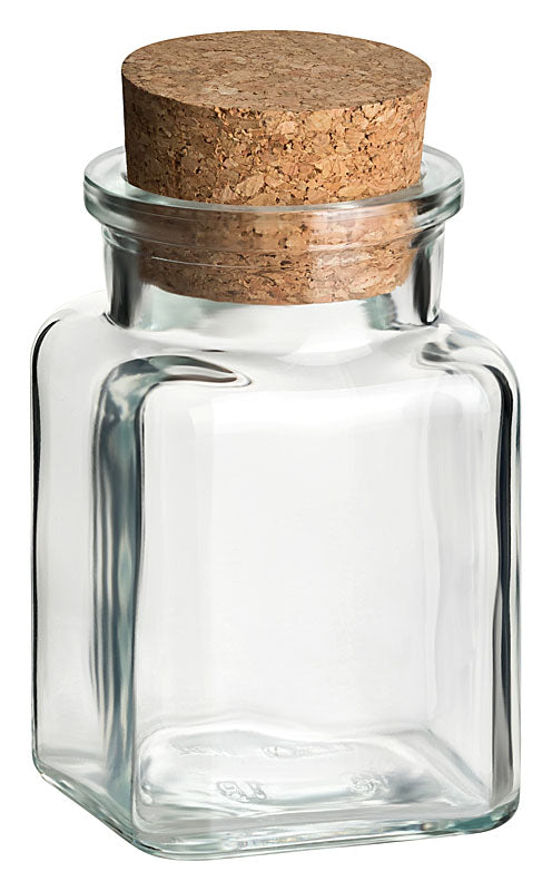 Korkenglas eckig 150 ml leer mit passendem Presskorken