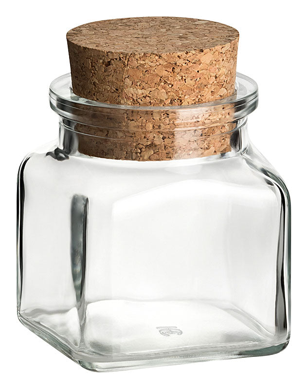 Korkenglas eckig 120 ml leer mit passendem Presskorken