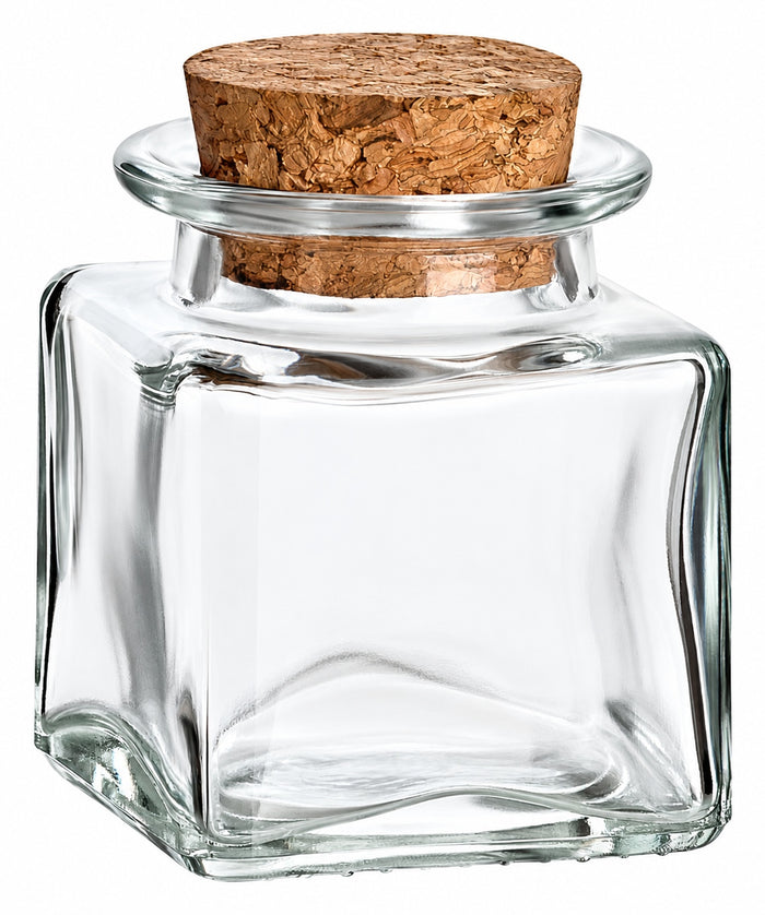 Korkenglas eckig 50 ml leer mit passendem Presskorken